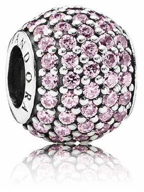 Pandora Pave Lights with Pink Zirconia Charm